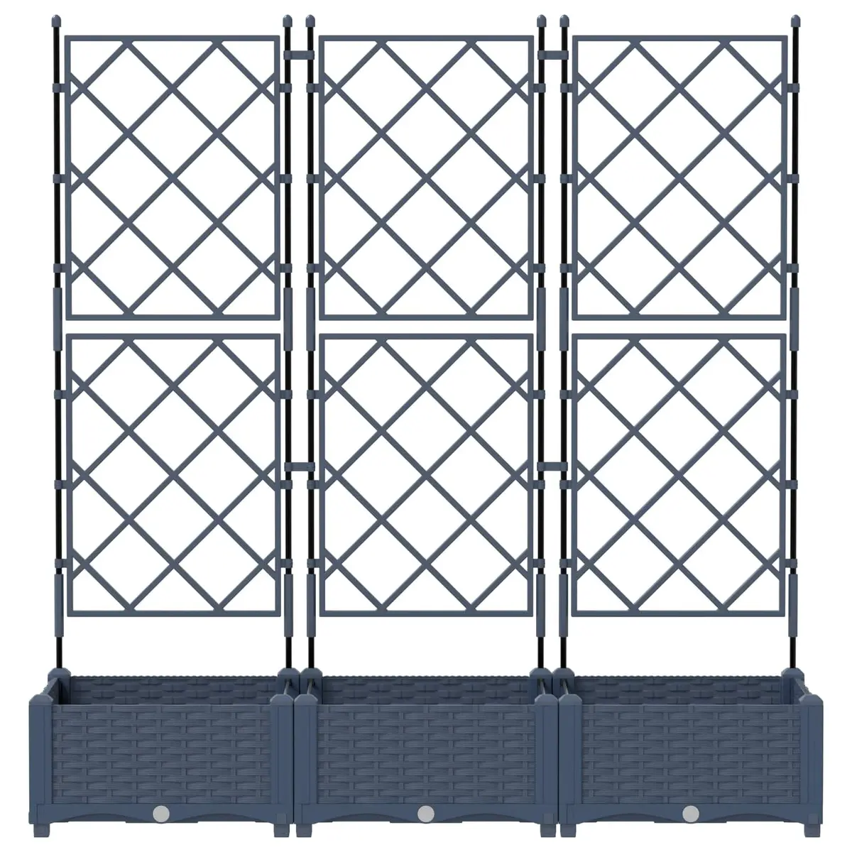 Garden Planter Modern Minimalist Grey 120x40x125.5cm 3 Piece Outdoor Indoor Pot Box Set