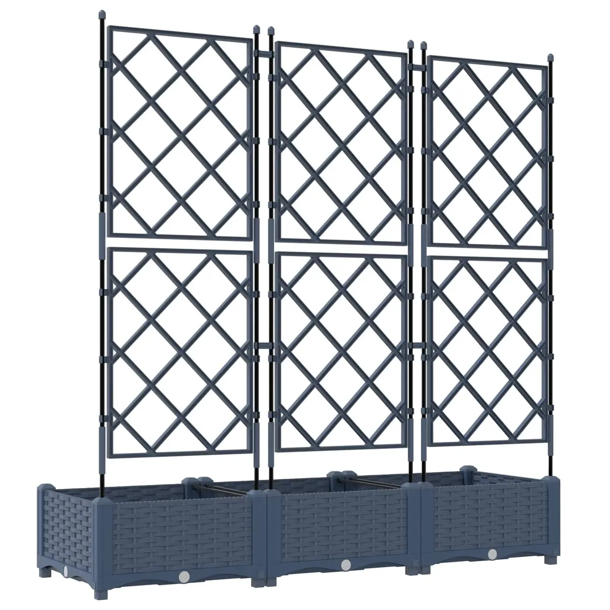 Garden Planter Modern Minimalist Grey 120x40x125.5cm 3 Piece Outdoor Indoor Pot Box Set