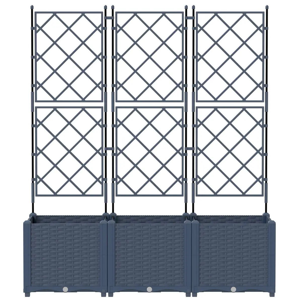Garden Planter Large Grey 3 Piece Set Outdoor Indoor Pots