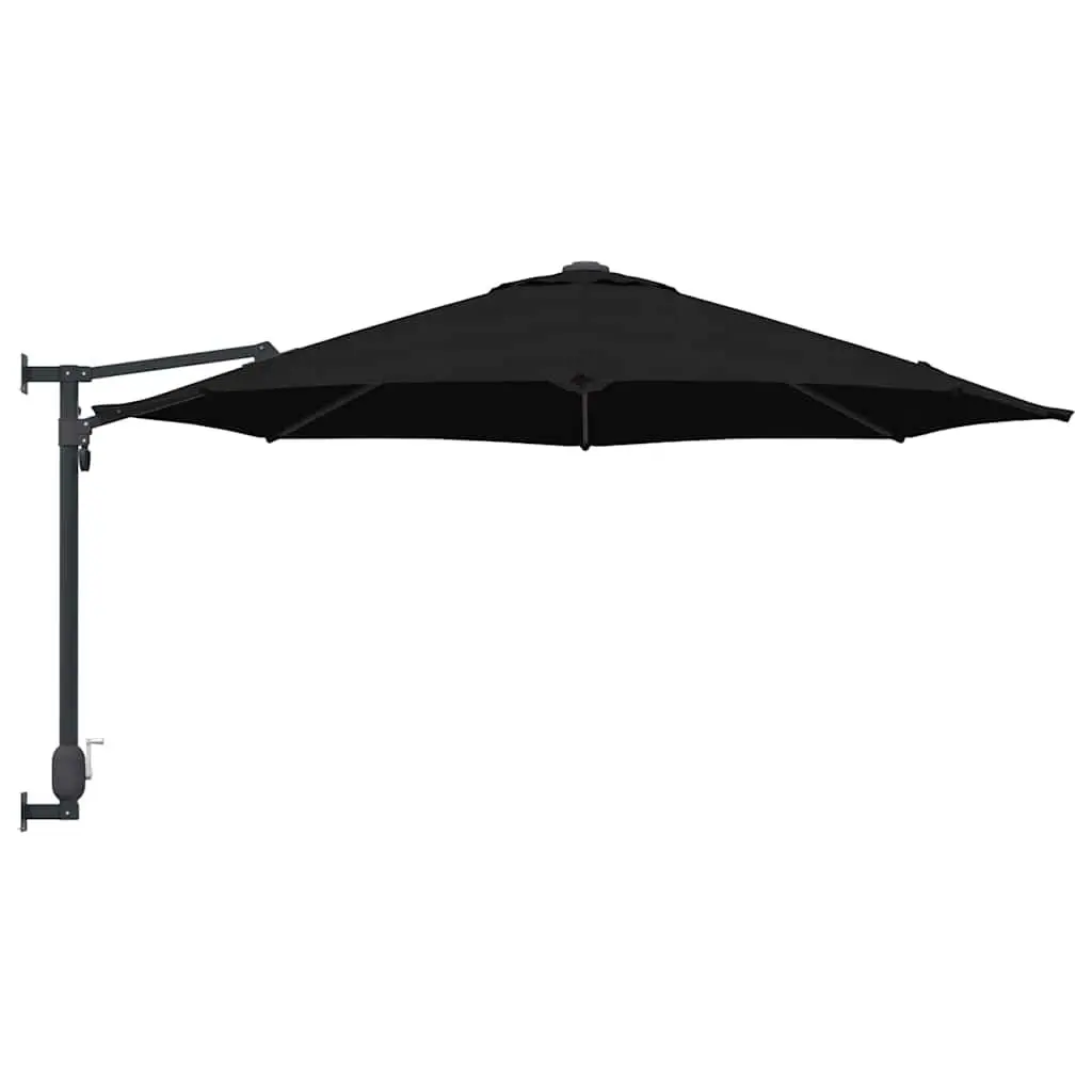 Garden Parasol Cantilever Black Square 248cm