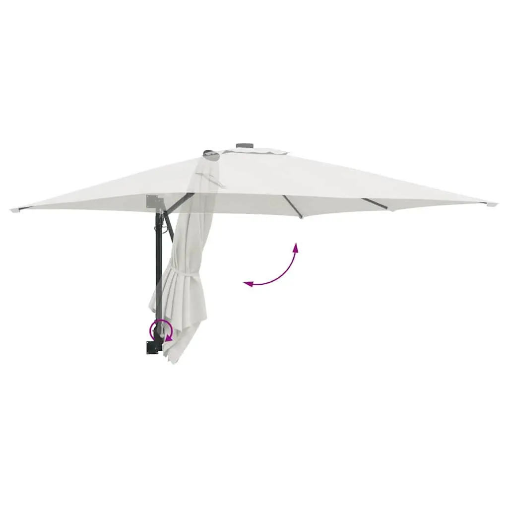 Garden Umbrella Tiltable Canopy 248.5 x 247.5 x 160 cm Brown Outdoor Shade