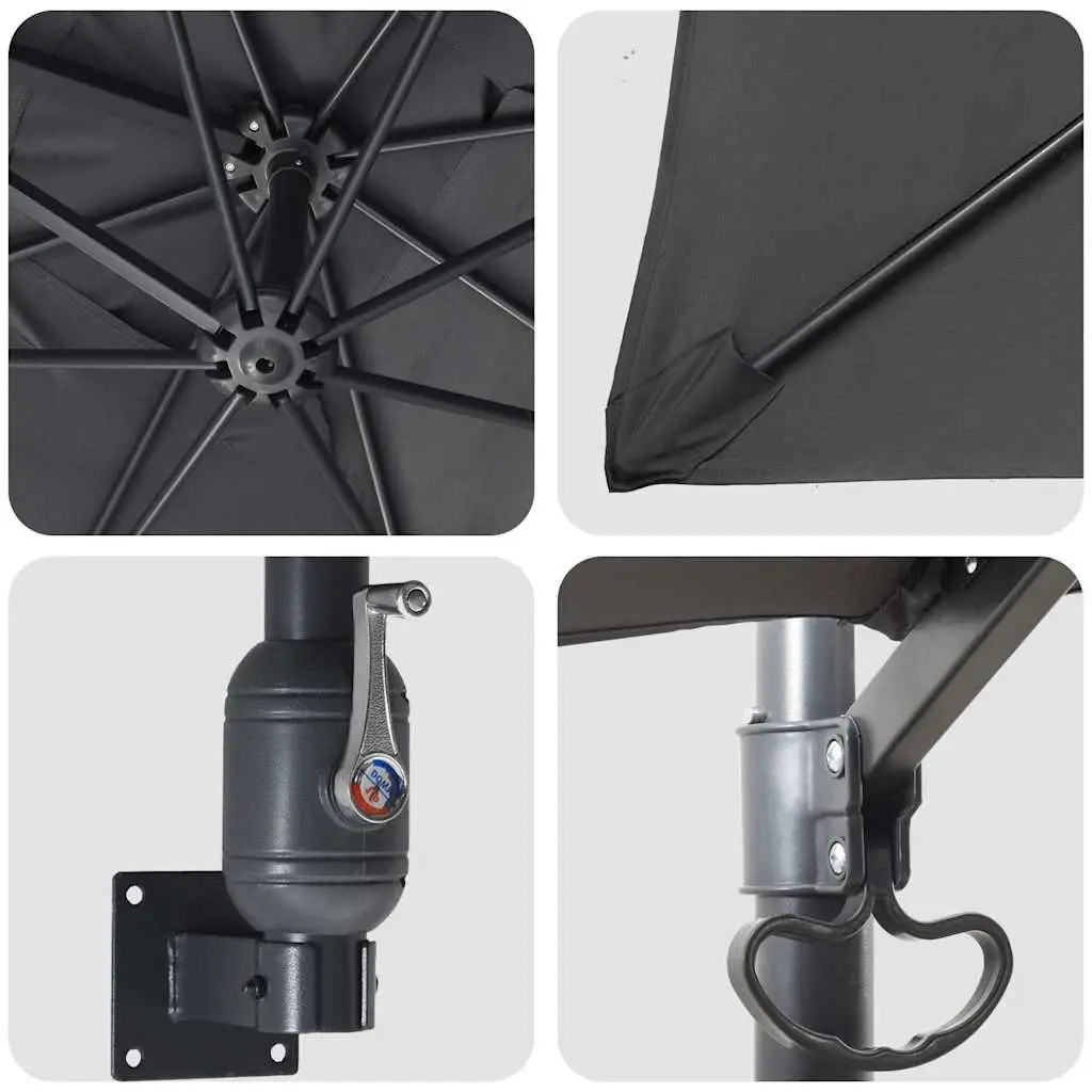 Garden Parasol Tilt Crank Anthracite 248.5cm Outdoor Umbrella