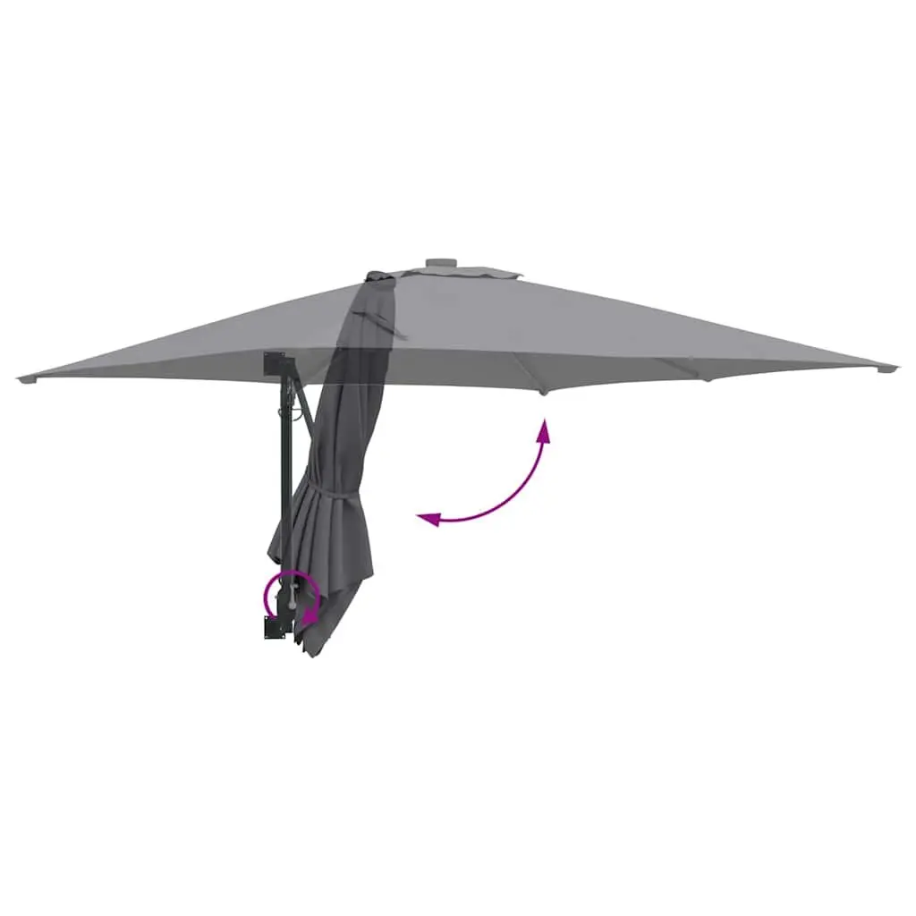 Garden Parasol Tilt Crank Anthracite 248.5cm Outdoor Umbrella
