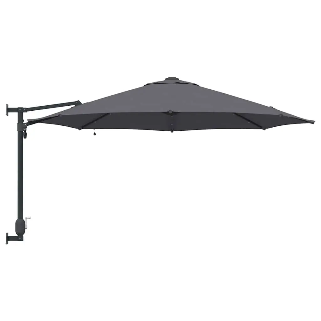 Garden Parasol Manual Anthracite Square Canopy with LED Lights 248cm