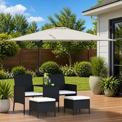 Garden Parasol Cantilever Umbrella Outdoor Shade LED Lights 248.5 x 247.5 x 160