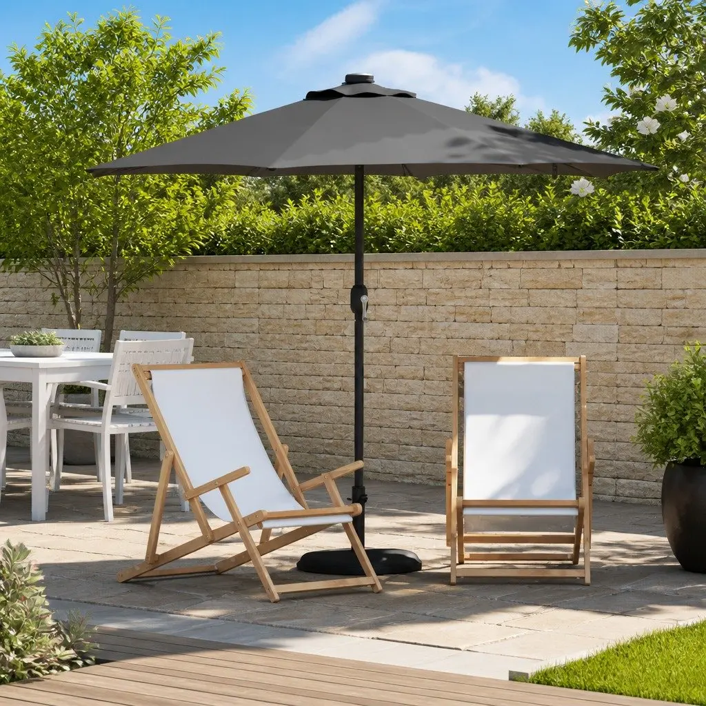 Garden Parasol with Solar LED Lights