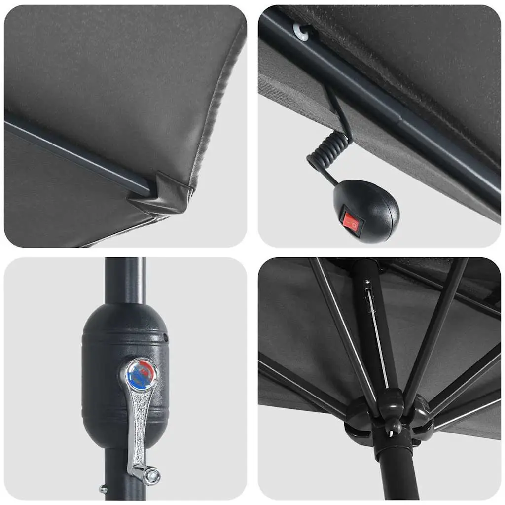 Garden Parasol with Solar LED Lights