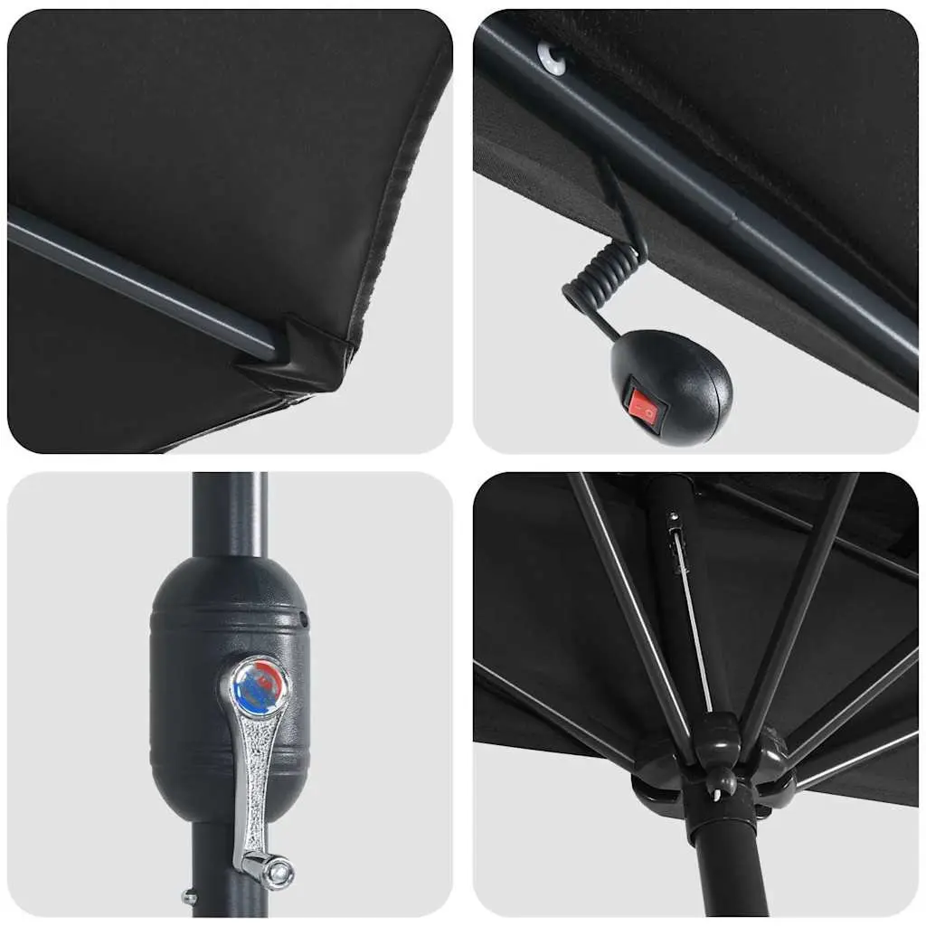 Garden Parasol with Solar Lights