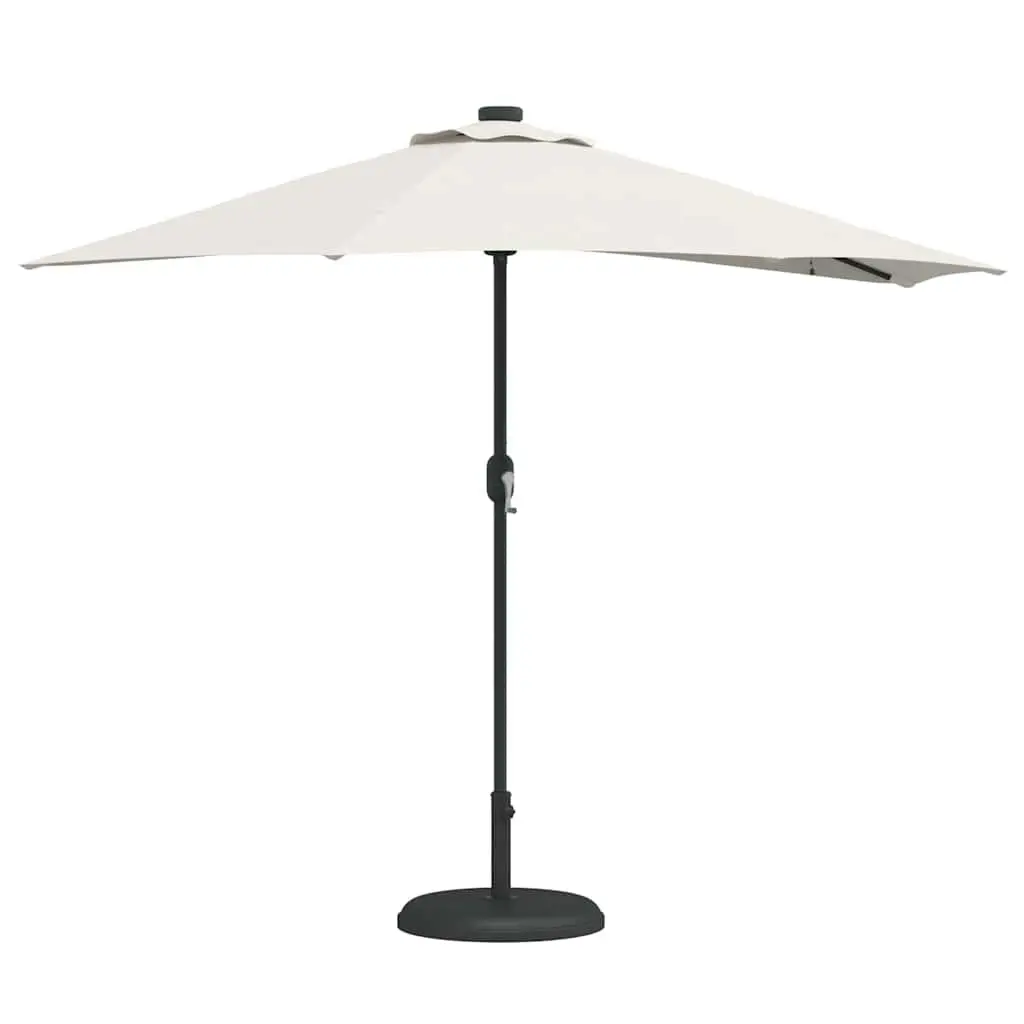 Garden Parasol Outdoor Umbrella UV-resistant Polyester Fabric Manual Crank 294x150x224cm Brown