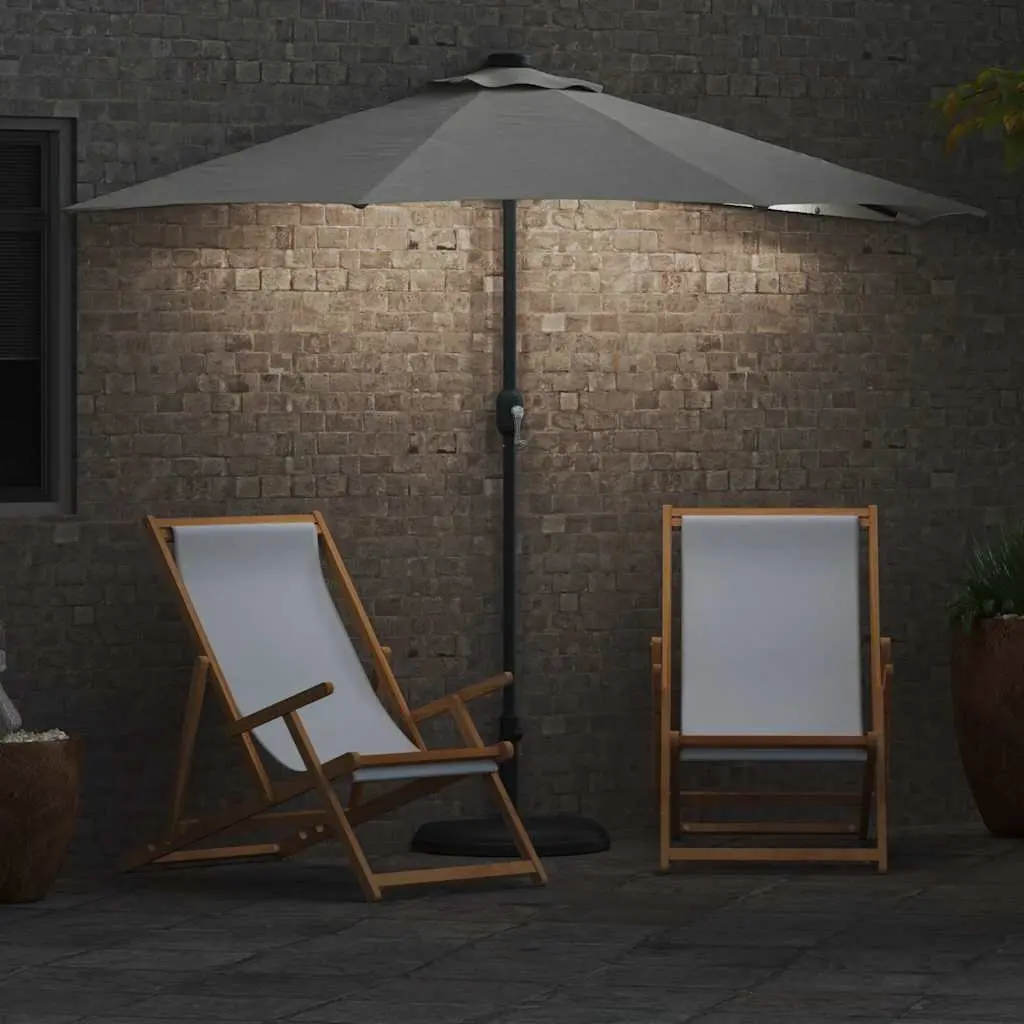 Garden Parasol Outdoor Umbrella UV-resistant Polyester Fabric Manual Crank 294x150x224cm Brown