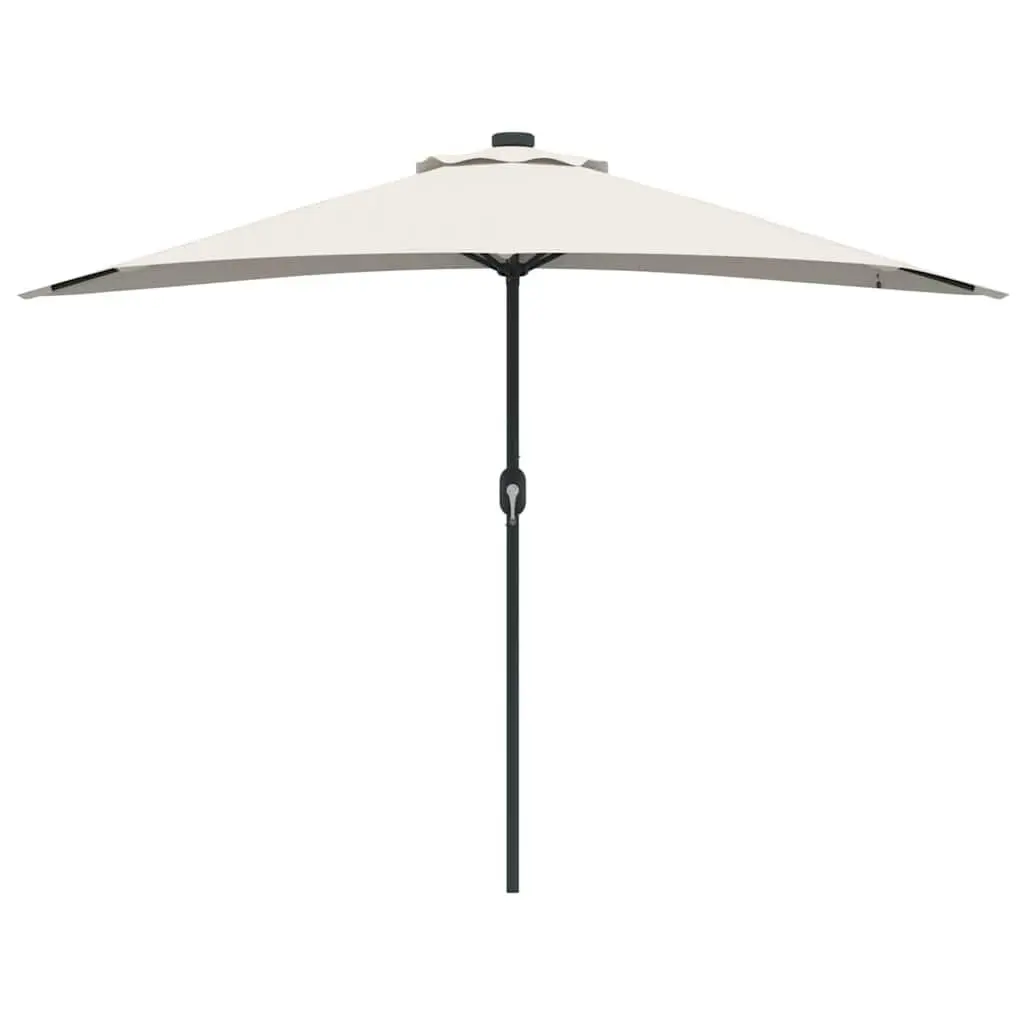 Garden Parasol Outdoor Umbrella UV-resistant Polyester Fabric Manual Crank 294x150x224cm Brown