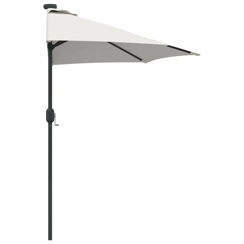 Garden Parasol Outdoor Umbrella UV-resistant Polyester Fabric Manual Crank 294x150x224cm Brown