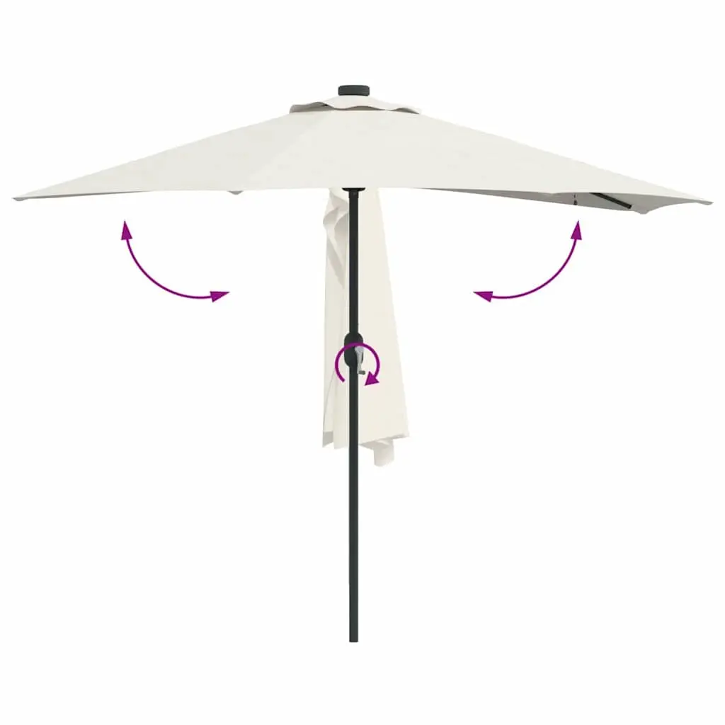 Garden Parasol Outdoor Umbrella UV-resistant Polyester Fabric Manual Crank 294x150x224cm Brown
