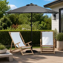 Charming Garden Parasol with Built-in LED Lights, Anthracite