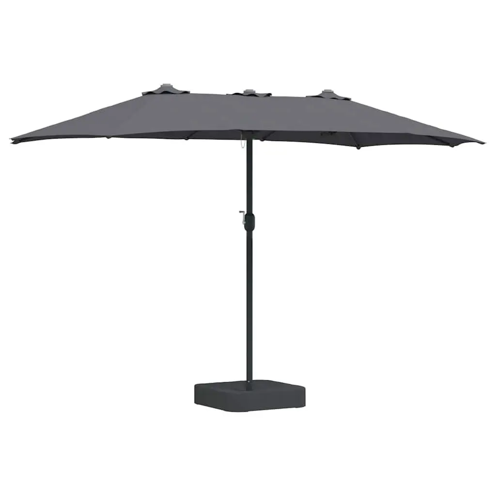 Garden Parasol Modern Anthracite 385 x 209 x 244 cm Outdoor Umbrella Shade Canopy