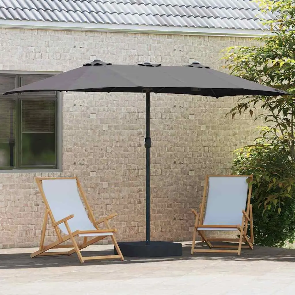 Garden Parasol Modern Anthracite 385 x 209 x 244 cm Outdoor Umbrella Shade Canopy