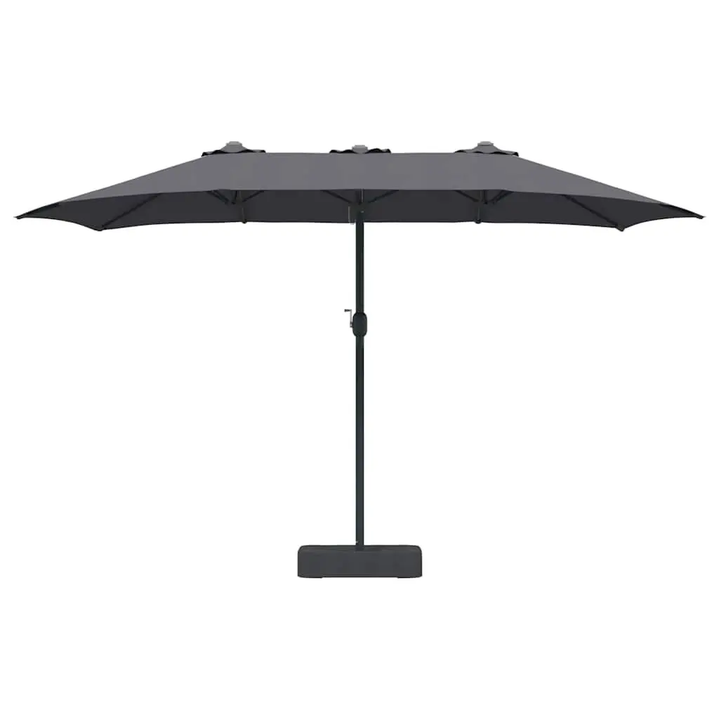 Garden Parasol Modern Anthracite 385 x 209 x 244 cm Outdoor Umbrella Shade Canopy