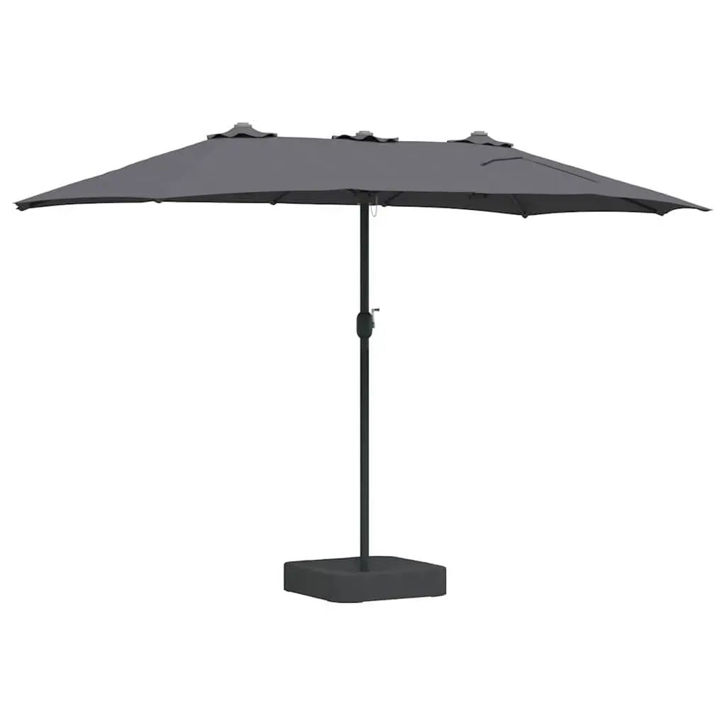 Garden Parasol Modern Anthracite 385 x 209 x 244 cm Outdoor Umbrella Shade Canopy