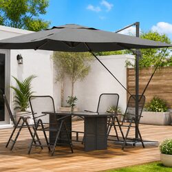 Cantilever Parasol Outdoor Umbrella Anthracite Garden Patio Shade 286x284x265cm