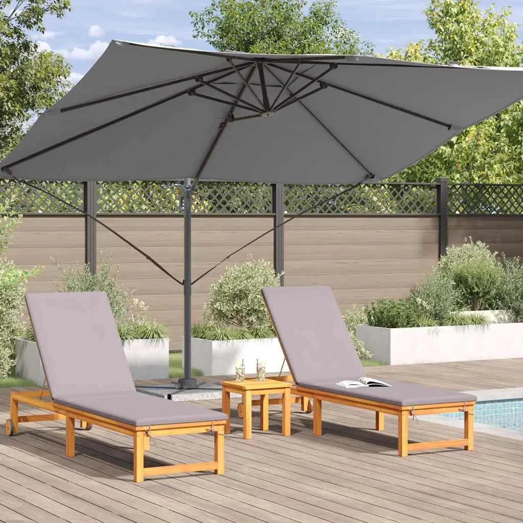 Cantilever Parasol Anthracite 351x250x260cm Outdoor Umbrella with 360° Rotatable Base and Manual Hand-Crank Mechanism