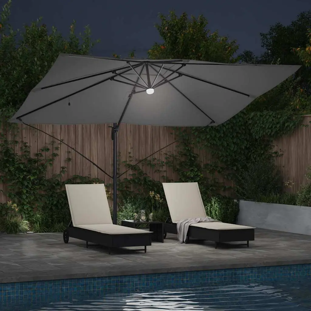 Cantilever Parasol Rotating Anthracite 351x250x253cm Outdoor Garden Shade