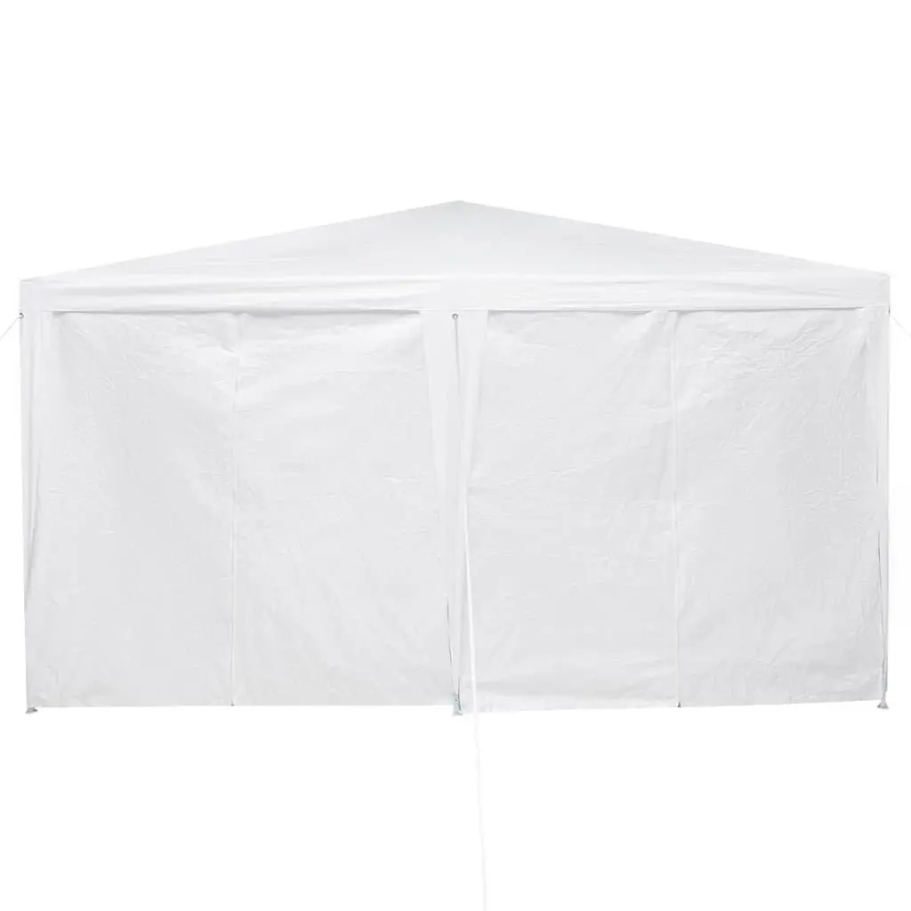 Party Tent White Durable Polyethylene 400x400x266cm Outdoor Canopy Gazebo with 8 Removable Sidewalls
