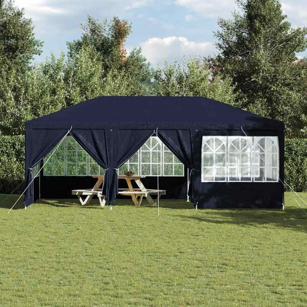 Party Tent Blue 600 x 400 x 266 cm Outdoor Canopy Gazebo with Removable Sidewalls
