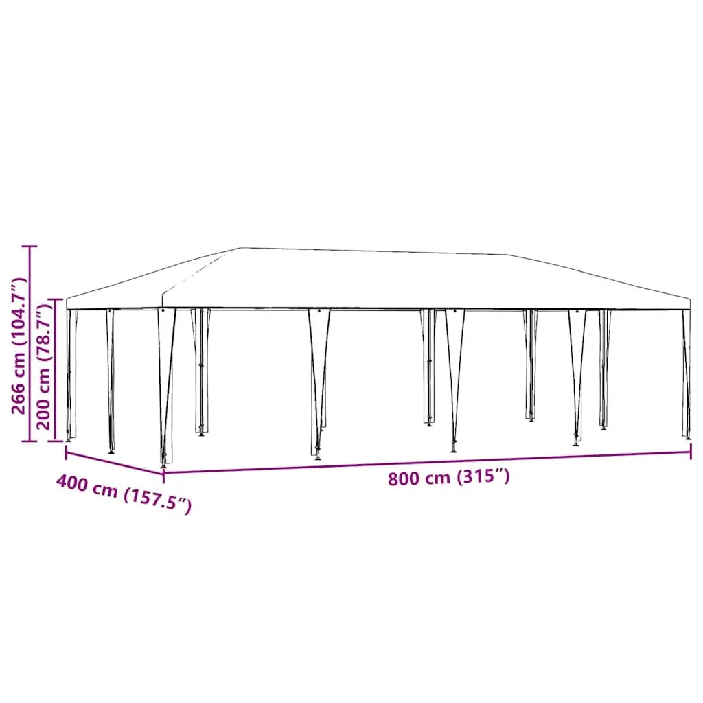 Anthracite Party Tent 800 x 400 cm