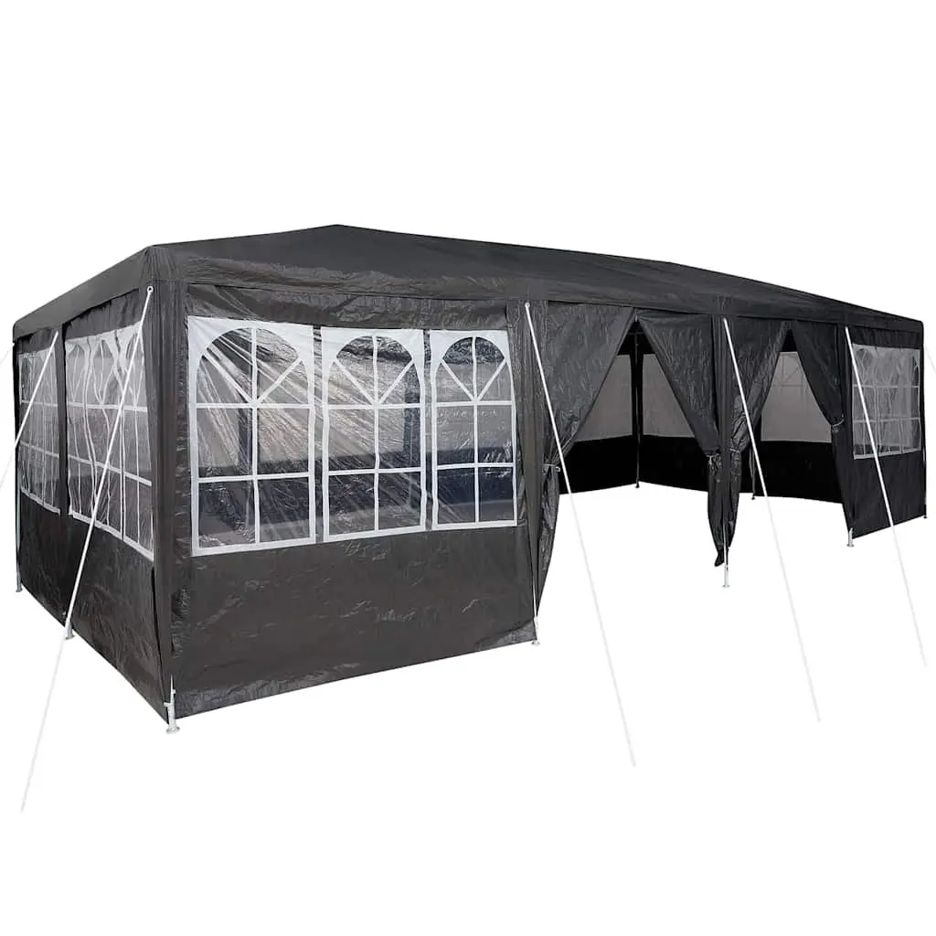Party Tent Anthracite 800 x 400 x 266 cm Outdoor Canopy Gazebo Polyethylene