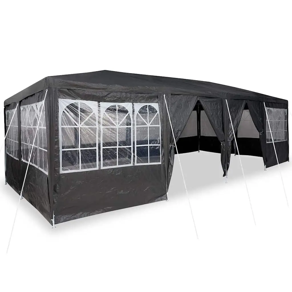Party Tent Anthracite 800 x 400 x 266 cm Outdoor Canopy Gazebo Polyethylene