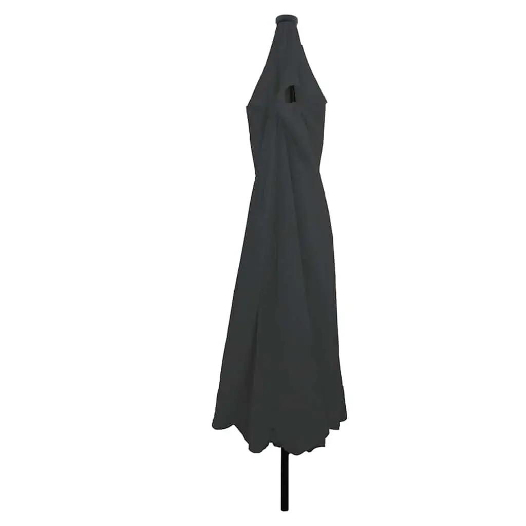 Garden Parasol 395x395x245cm Outdoor Umbrella Sunshade LED Lighting Anthracite