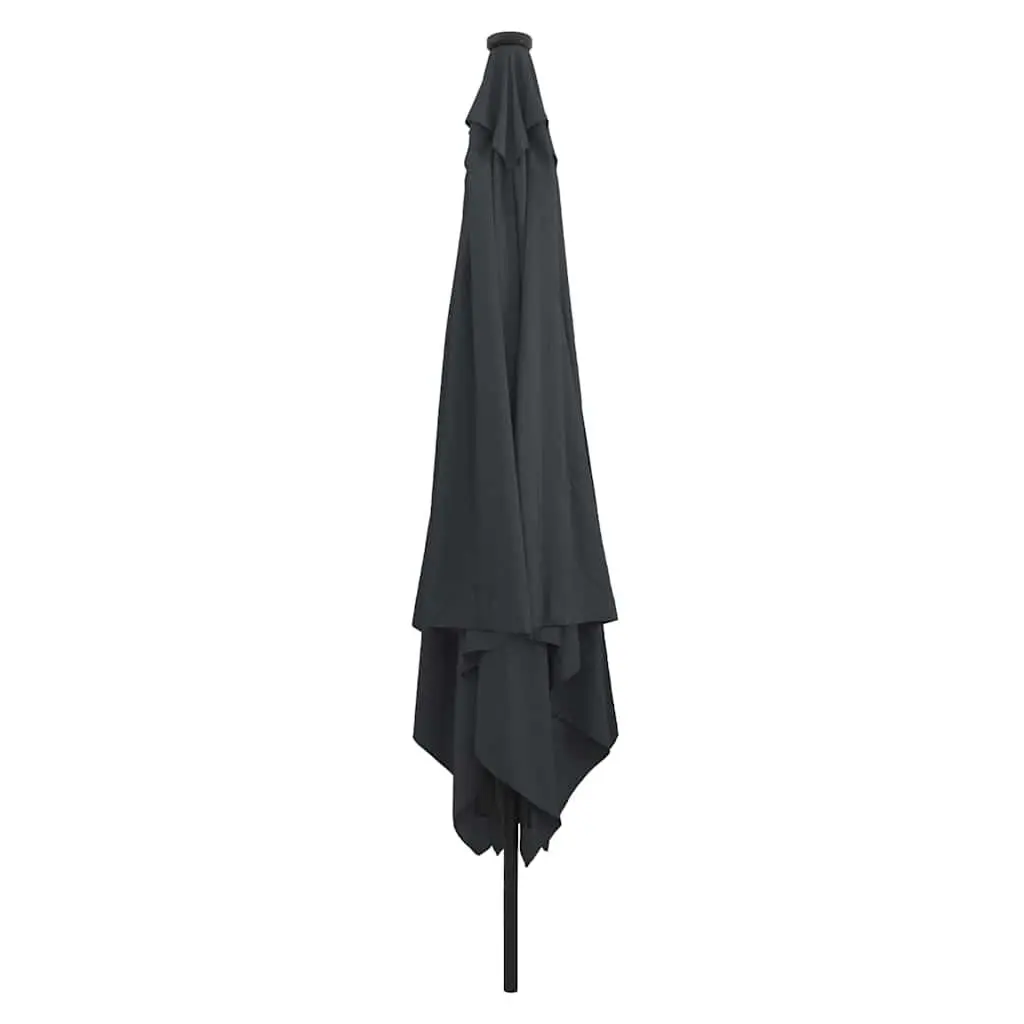 Garden Parasol Anthracite 295cm Square with Integrated LED Lights