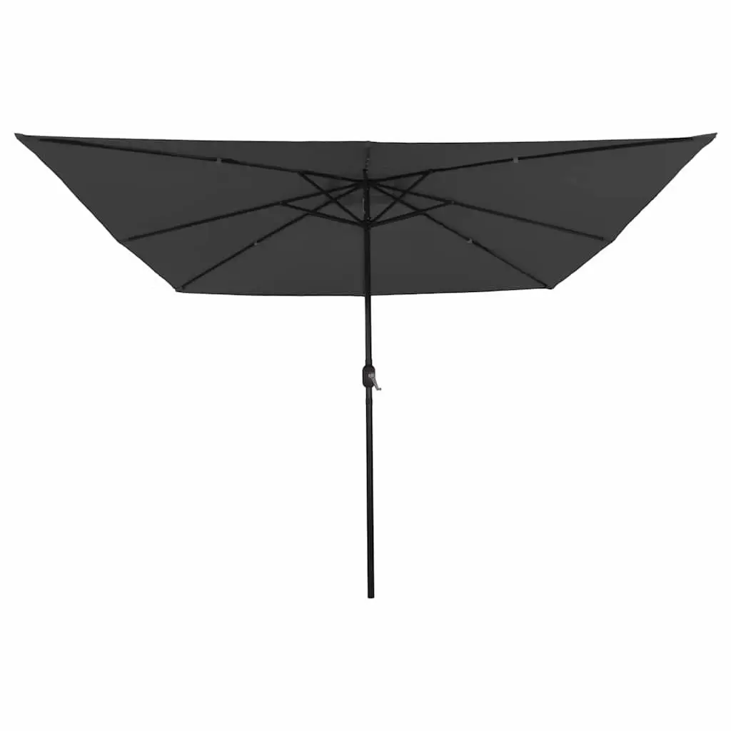 Garden Parasol Anthracite 295cm Square with Integrated LED Lights