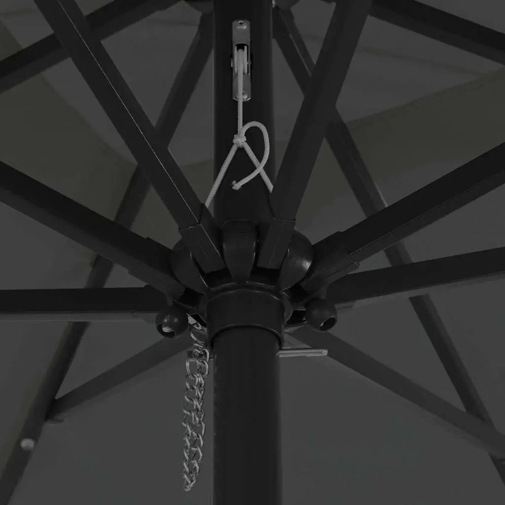 Garden Parasol Anthracite 295cm Square with Integrated LED Lights