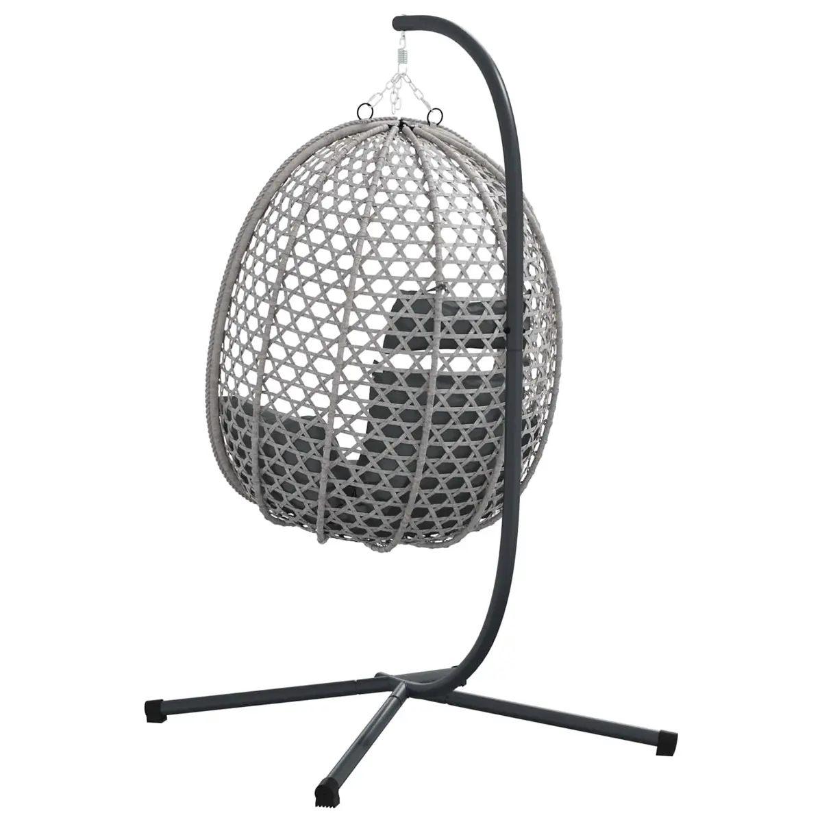 Hanging Egg Chair with Stand Foldable Indoor Outdoor Patio Garden Furniture