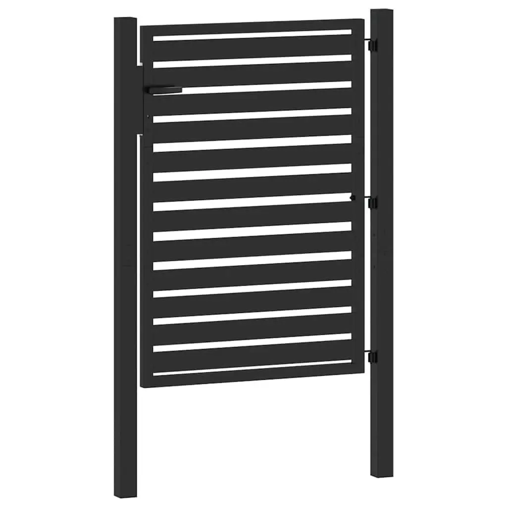Garden Gate Lockable Black 100x120cm Aluminium Entry Fence Patio Barrier