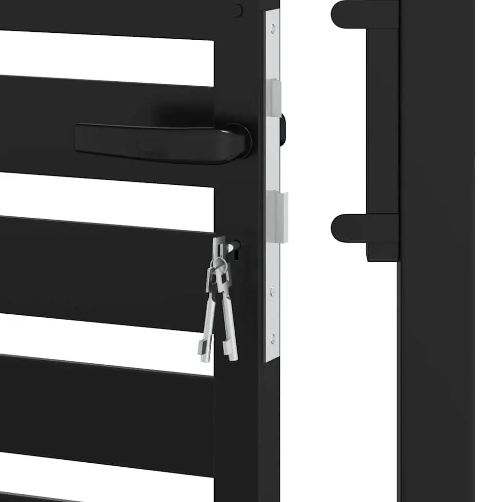 Garden Gate Lockable Black 100x120cm Aluminium Entry Fence Patio Barrier