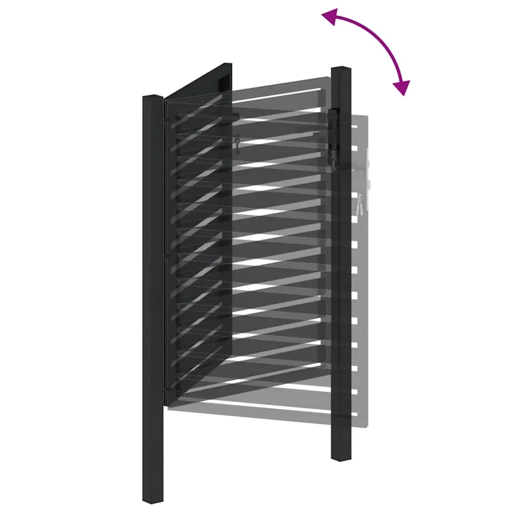 Garden Gate Lockable Black 100x120cm Aluminium Entry Fence Patio Barrier