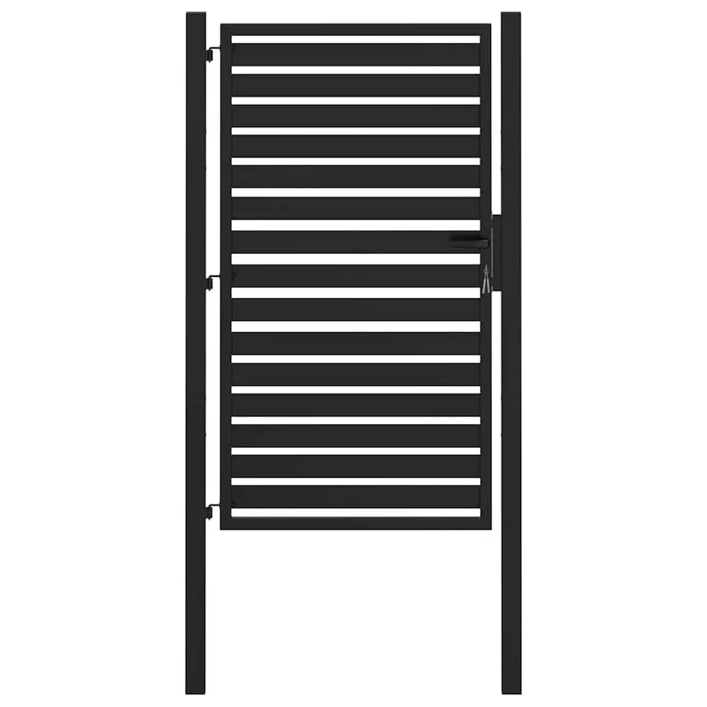 Garden Gate Lockable Black 100x150 cm Entry Fence Barrier Outdoor Security