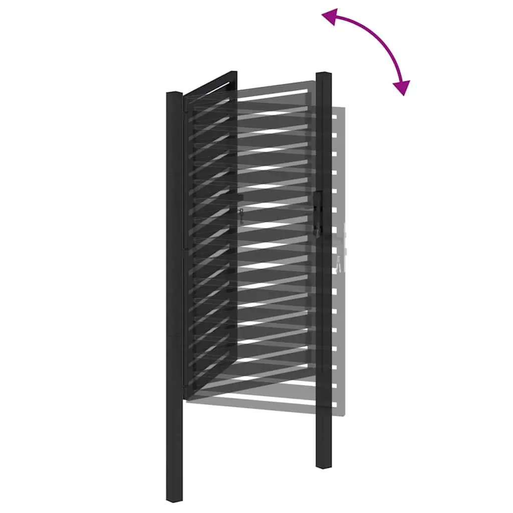 Garden Gate Lockable Black 100x150 cm Entry Fence Barrier Outdoor Security