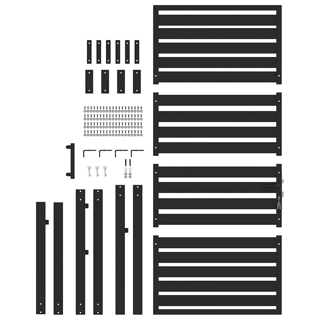 Black Aluminium Garden Gate 100x180cm