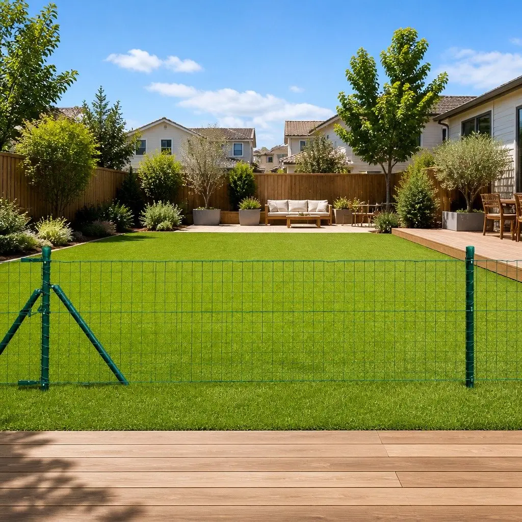 7-Piece Green Fence Post Set