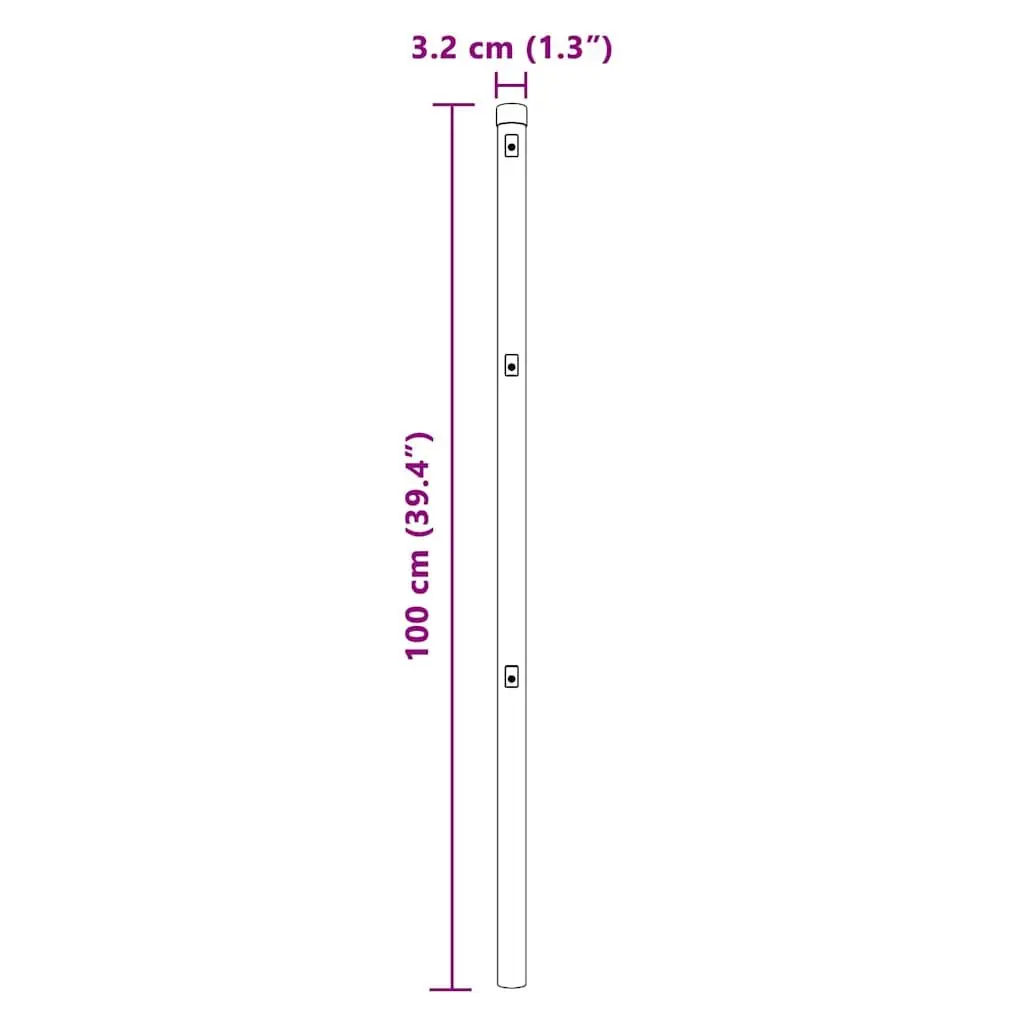 Garden Boundary Marker 7 Piece Green Embedded Steel Fence Post Set