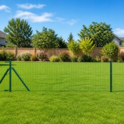 Your Green Steel Fence Post Set - 7 Pieces for Outdoors