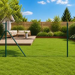 Friendly 7-Piece Green Steel Fence Post Set