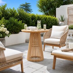 Outdoor Side Table Brown Round Garden Patio Furniture Modern Design 70x70x75cm
