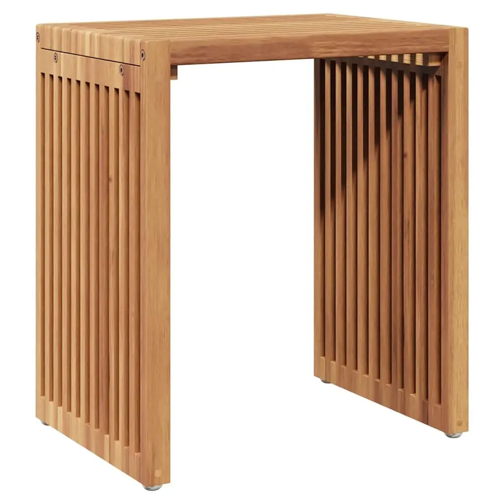 Garden Side Table Solid Teak Wood Modern Brown 33x44.5x51cm