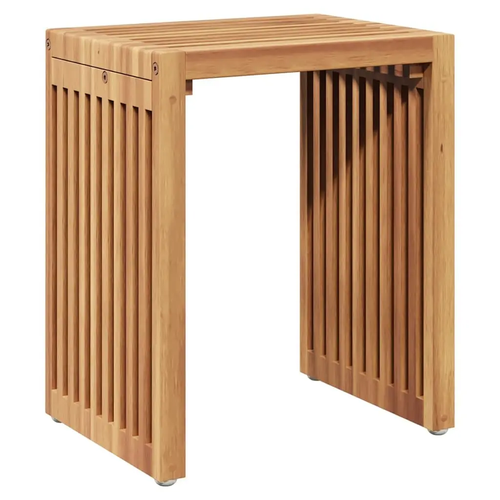 Garden Side Table Solid Teak Wood Modern Brown 33x44.5x51cm