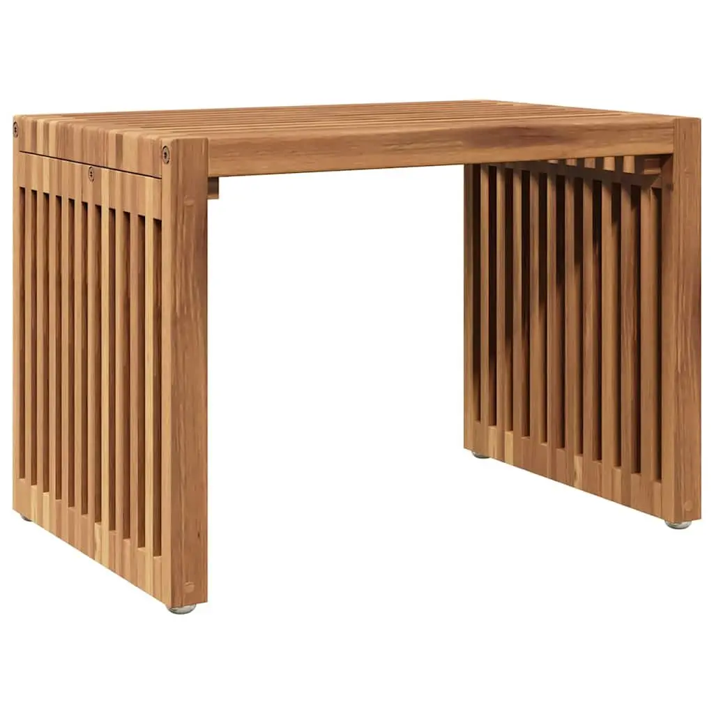 Garden Side Table Solid Teak Wood Brown Outdoor Furniture 50x32.5x35cm