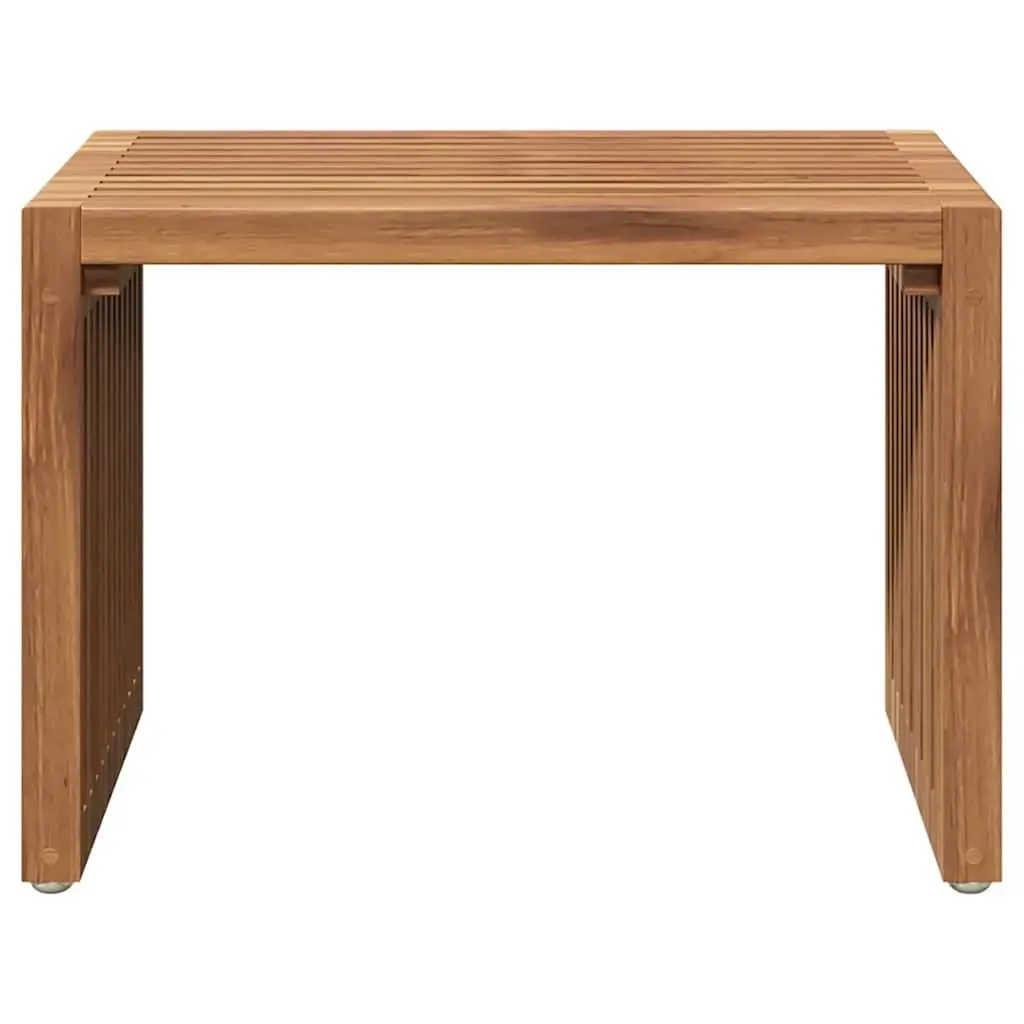 Garden Side Table Solid Teak Wood Brown Outdoor Furniture 50x32.5x35cm